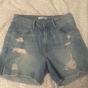 Good American High Waisted Ripped Shorts